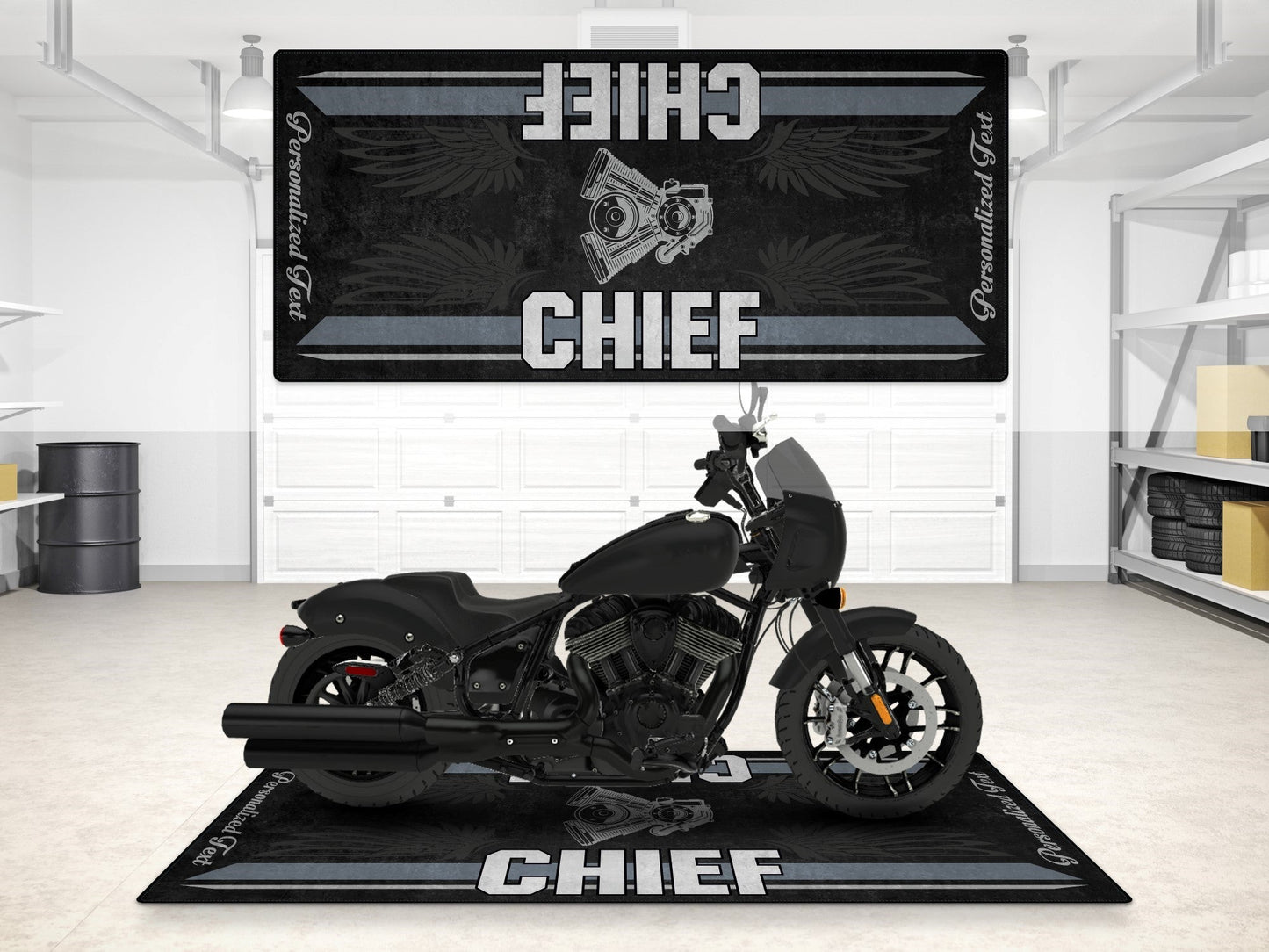 Designed Pit Mat for Indian Sport Chief Motorcycle - MM7325