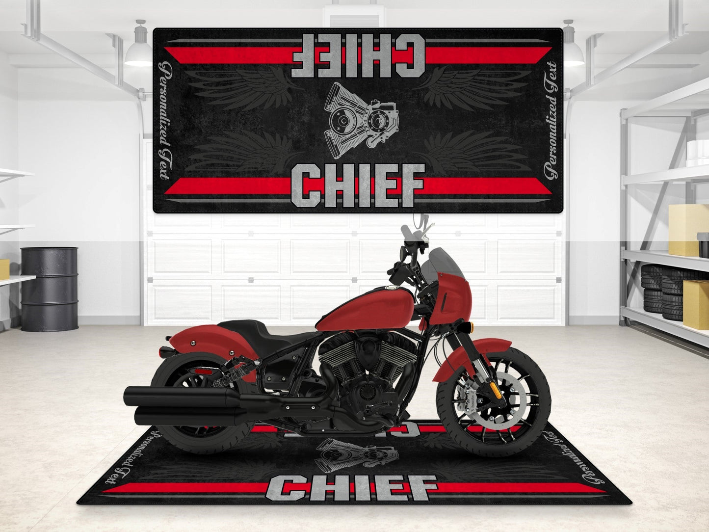 Designed Pit Mat for Indian Sport Chief Motorcycle - MM7325