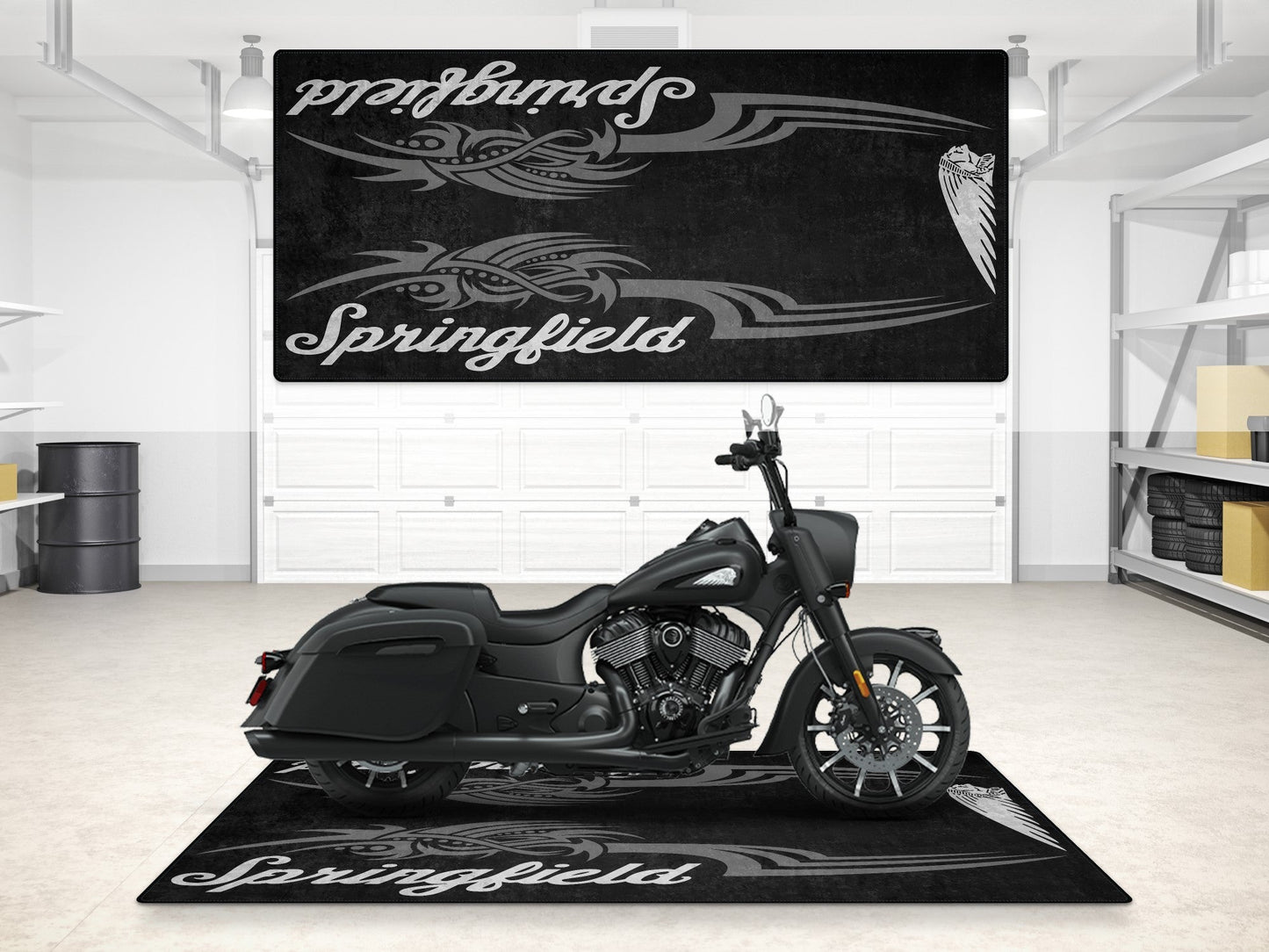 Designed Pit Mat for Indian Springfield Motorcycle - MM7326