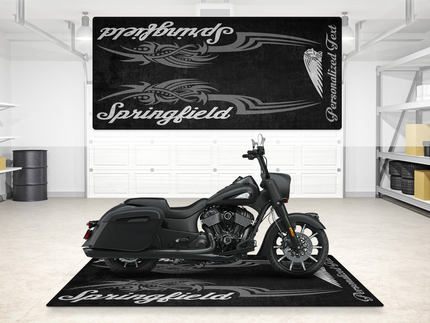 Designed Pit Mat for Indian Springfield Motorcycle - MM7326