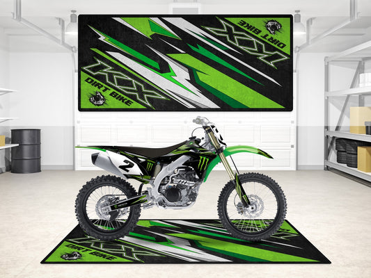 Designed Pit Mat for Kawasaki KX Motorcycle - MM7252