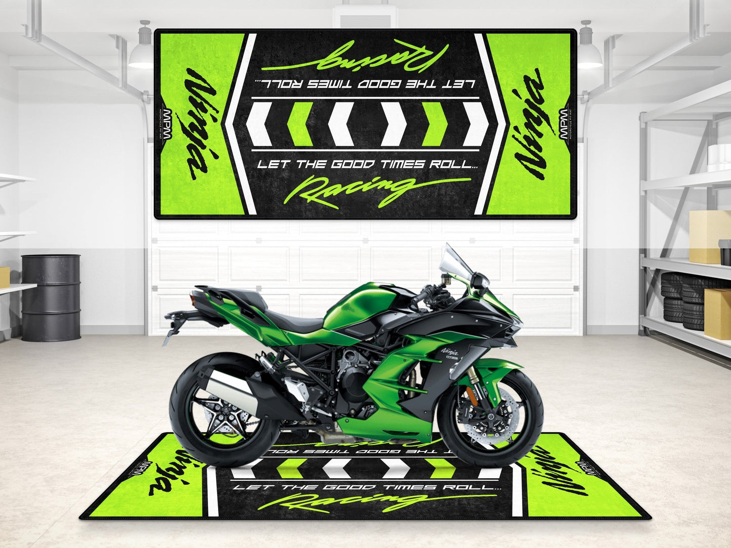 Designed Pit Mat for Kawasaki Ninja Motorcycle - MM7136