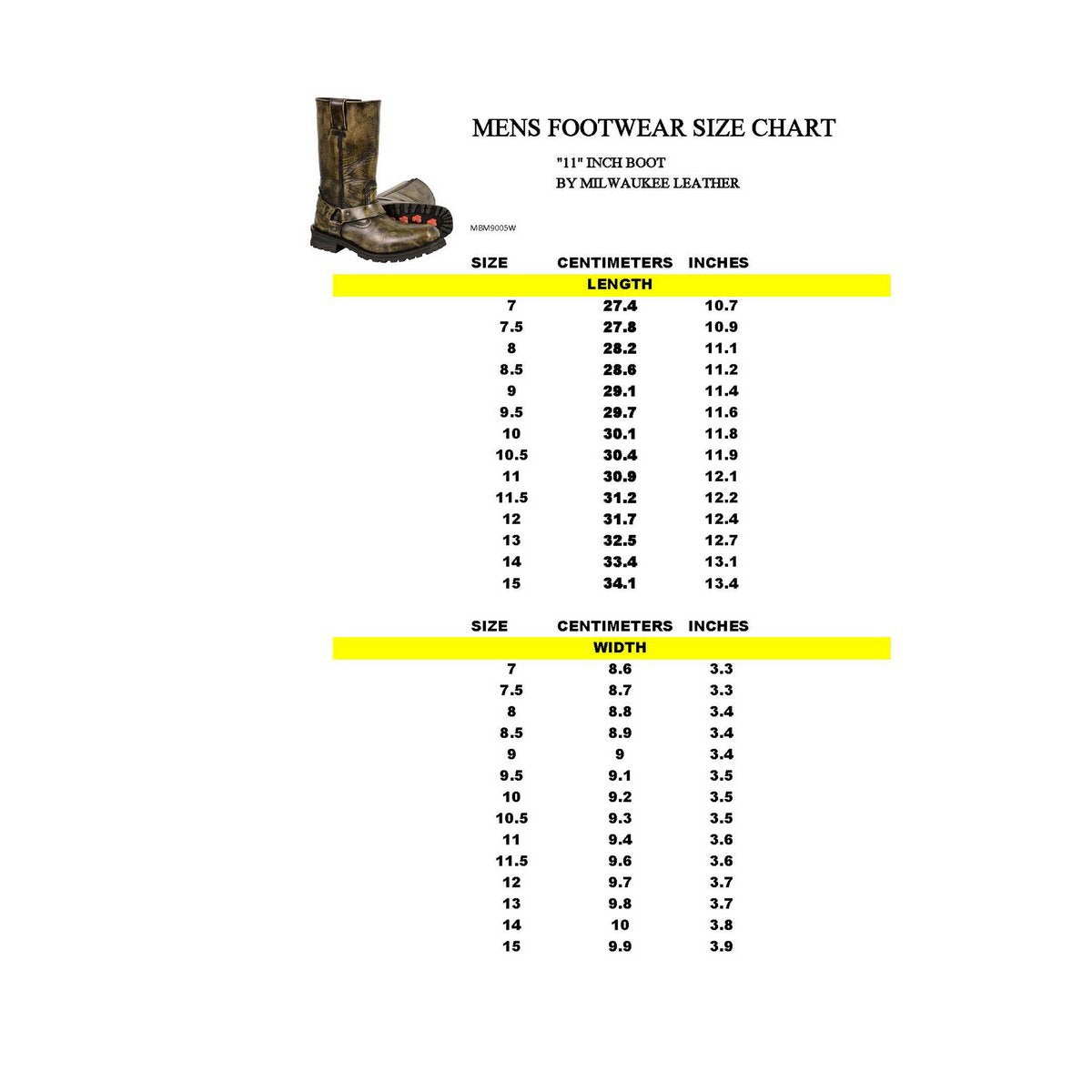 Milwaukee Leather Men's Distressed Brown Leather Wide Width 11-inch Square Toe Harness Motorcycle Boots MBM9005W