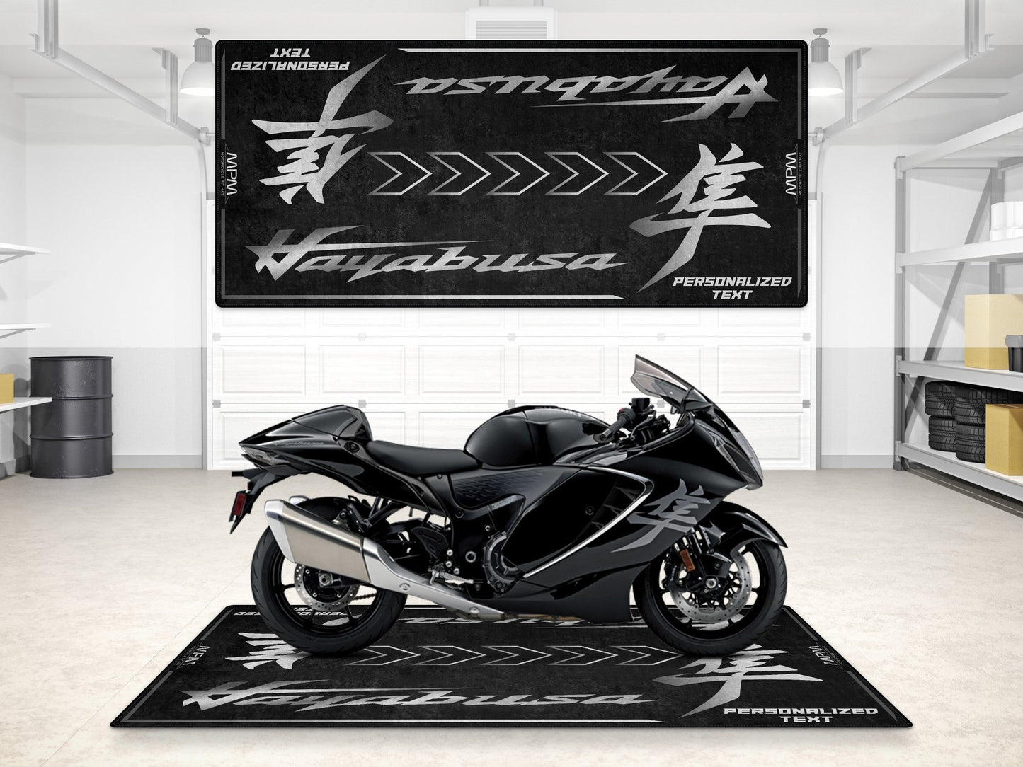 Designed Pit Mat for Suzuki Hayabusa Motorsport Motorcycle - MM7129