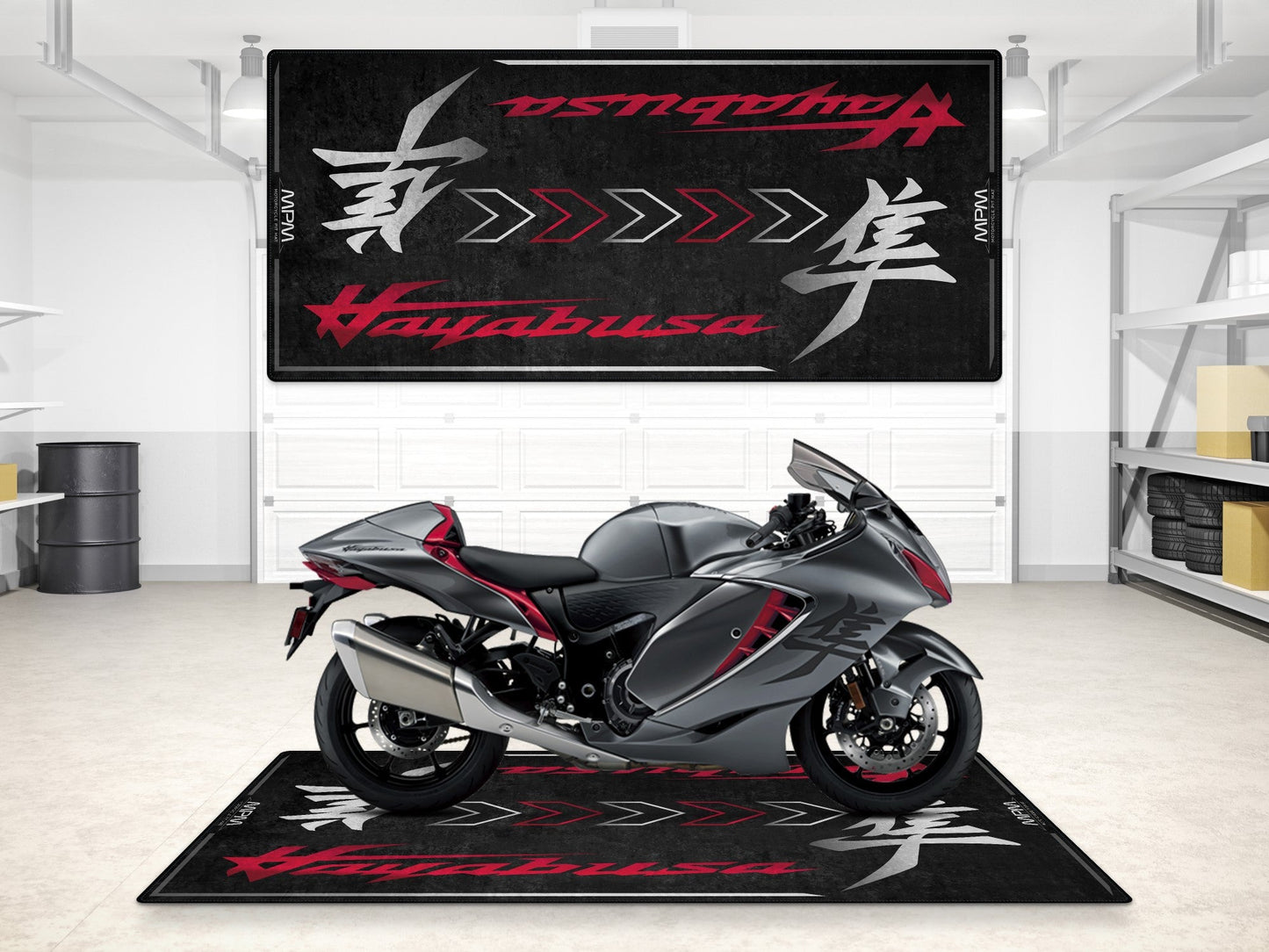 Designed Pit Mat for Suzuki Hayabusa Motorsport Motorcycle - MM7129