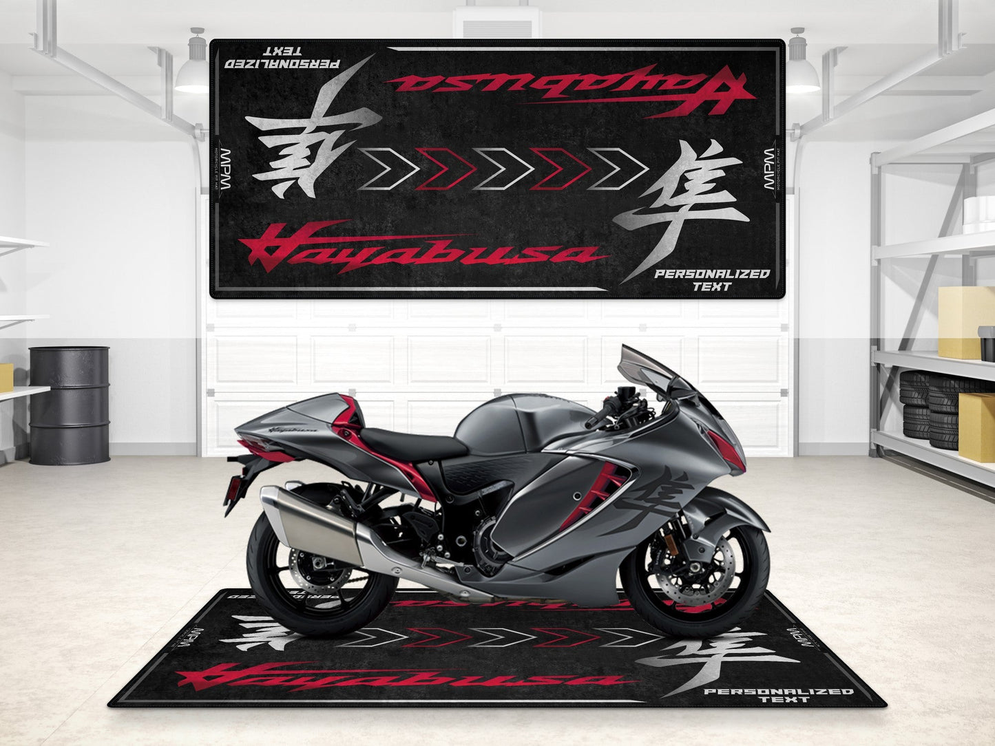 Designed Pit Mat for Suzuki Hayabusa Motorsport Motorcycle - MM7129