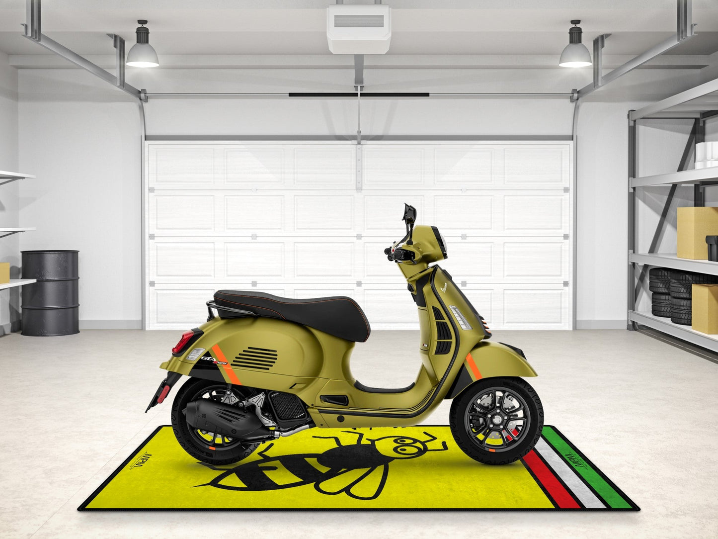Designed Pit Mat for Vespa Bee Design Scooter Motorcycle - MM7215