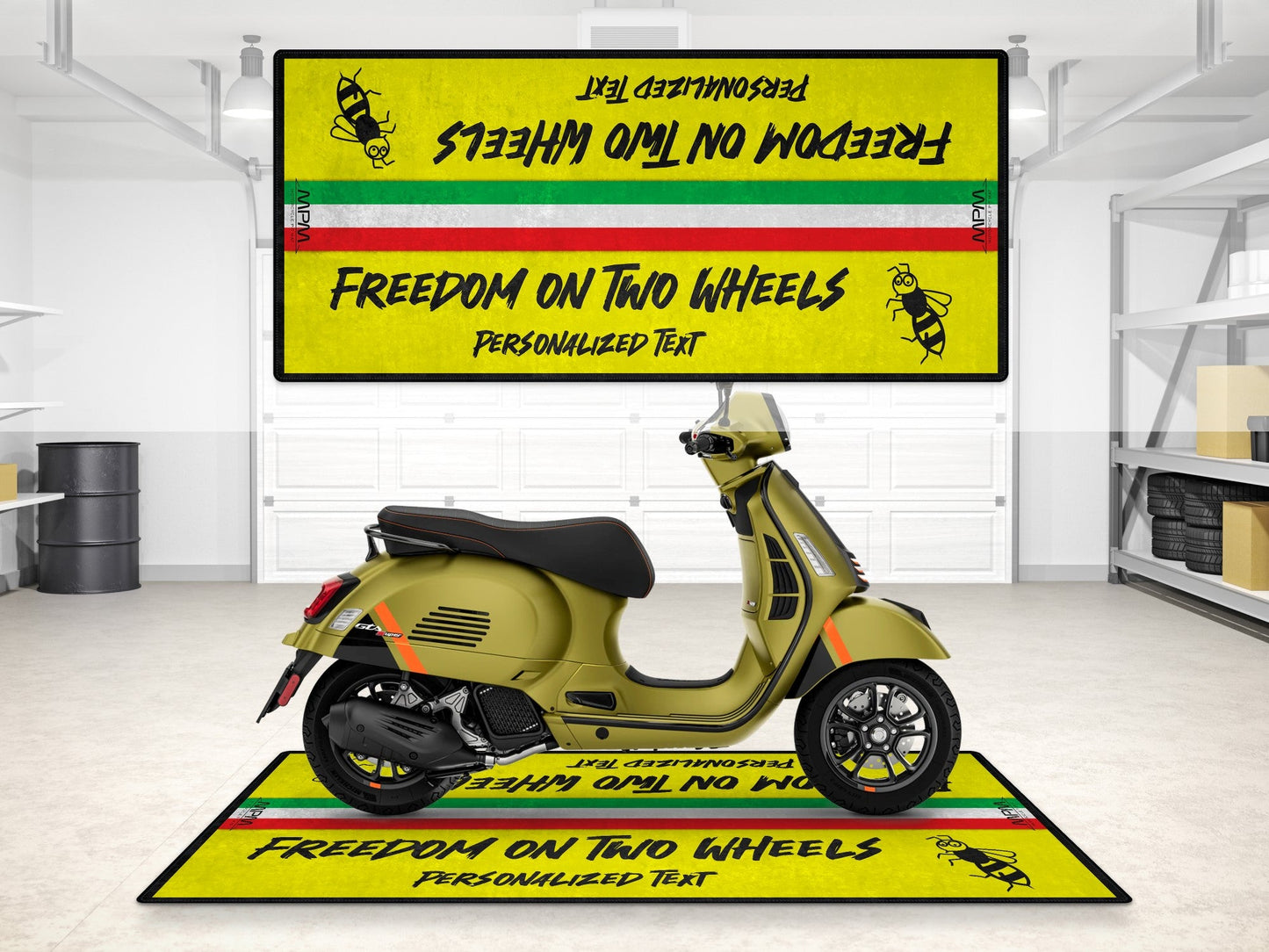 Designed Pit Mat for Vespa Scooter Motorcycle - MM7217
