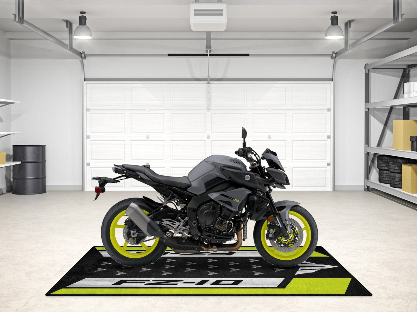 Designed Pit Mat for Yamaha FZ-10 Yellow & Black Motorcycle - MM7256