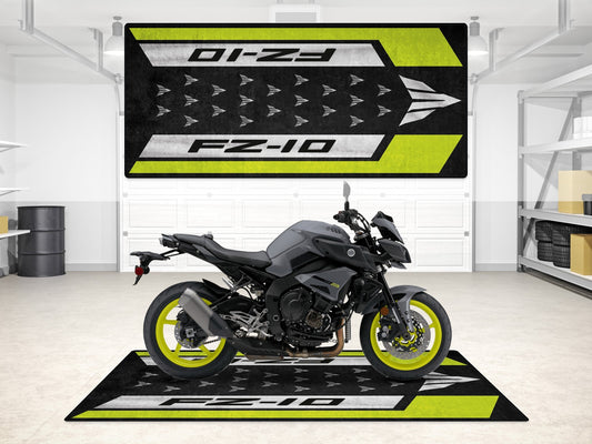 Designed Pit Mat for Yamaha FZ-10 Yellow & Black Motorcycle - MM7256