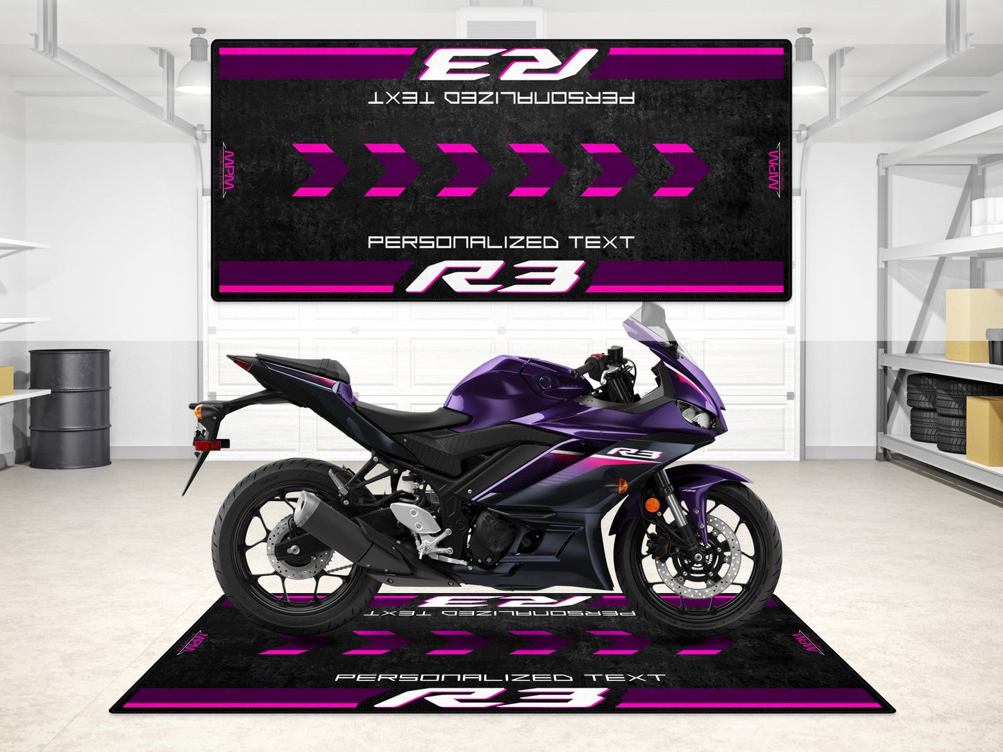Designed Pit Mat for Yamaha R3 Motorcycle - MM7114