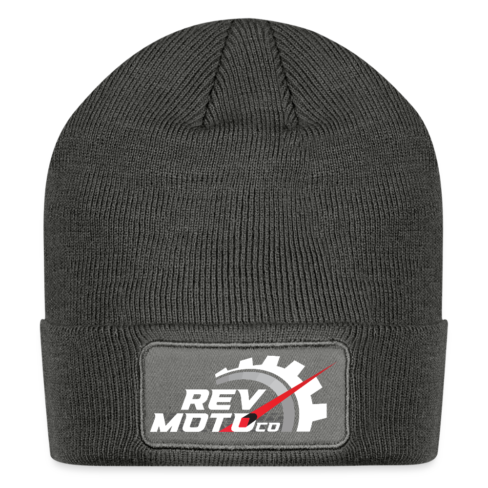 Patch Beanie - charcoal grey