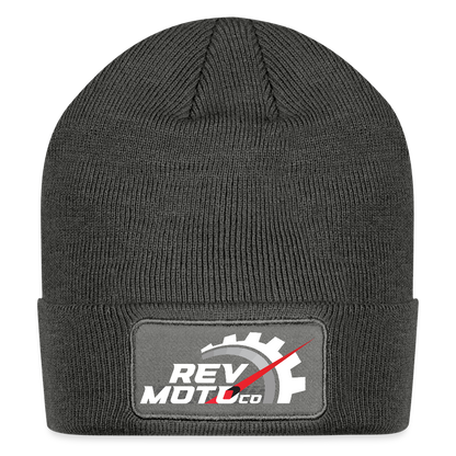 Patch Beanie - charcoal grey