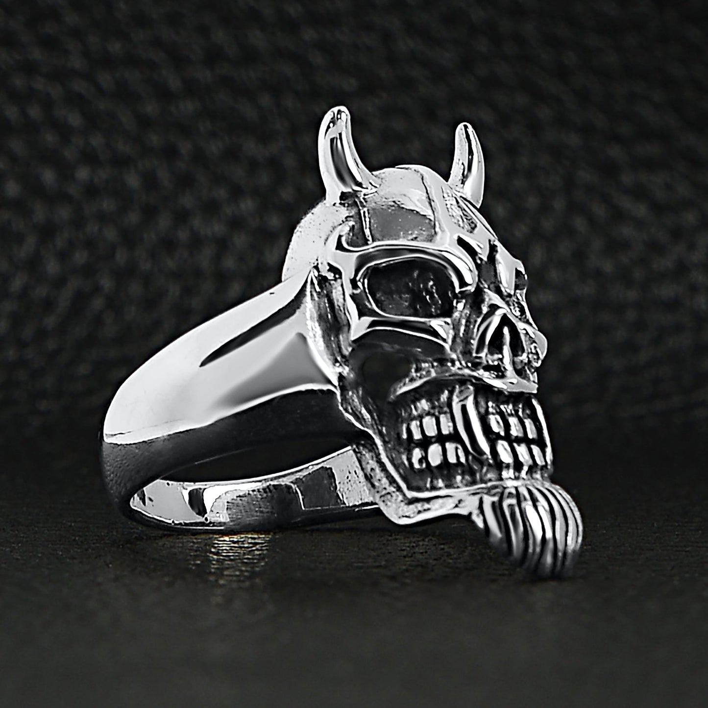 Sterling Silver Devil Skull Ring