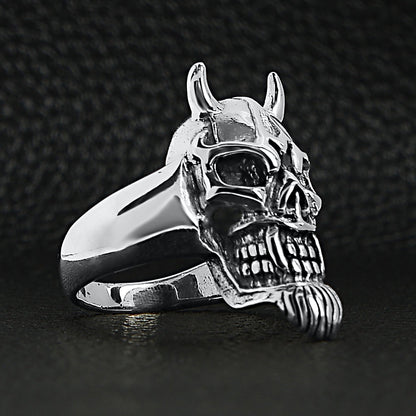 Sterling Silver Devil Skull Ring