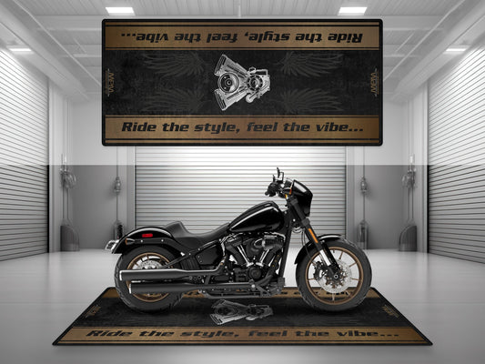 Motorcycle Mat for Cruiser Motorcycle "Ride The Style, Feel The Vibe" - MM7306