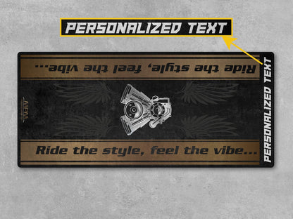 Motorcycle Mat for Cruiser Motorcycle "Ride The Style, Feel The Vibe" - MM7307