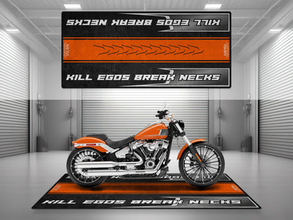 Motorcycle Mat for Cruiser Motorcycle "Kill Egos Break Necks" - MM7309