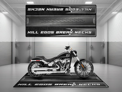 Motorcycle Mat for Cruiser Motorcycle "Kill Egos Break Necks" - MM7309