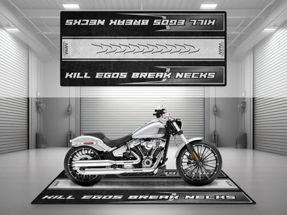 Motorcycle Mat for Cruiser Motorcycle "Kill Egos Break Necks" - MM7309