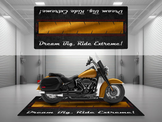 Motorcycle Mat For Cruiser Motorcycle "Dream Big, Ride Extreme" - MM7310
