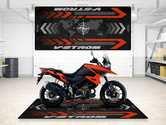 Designed Pit Mat for Suzuki V-STROM 1050 Motorcycle - MM7371