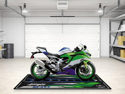 Designed Pit Mat for Kawasaki Ninja ZX-4RR 40th Anniversary Motorcycle - MM7394