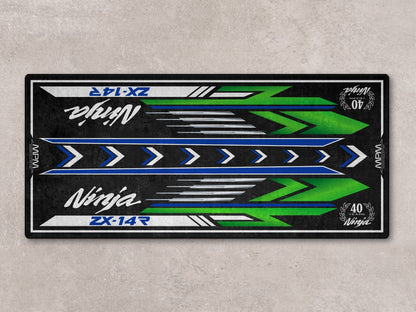 Designed Pit Mat for Kawasaki Ninja ZX-14R 40th Anniversary Motorcycle - MM7402