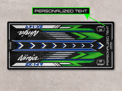 Designed Pit Mat for Kawasaki Ninja ZX-14R 40th Anniversary Motorcycle - MM7402