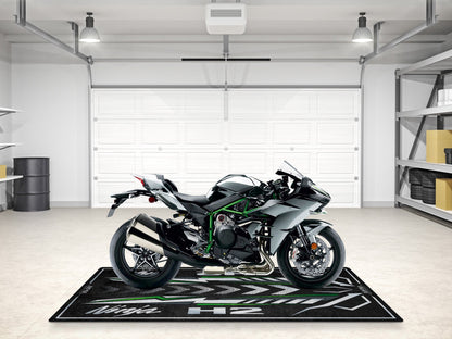 Designed Pit Mat for Kawasaki Ninja H2 Motorcycle - MM7405