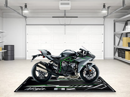 Designed Pit Mat for Kawasaki Ninja H2 Carbon Motorcycle - MM7406
