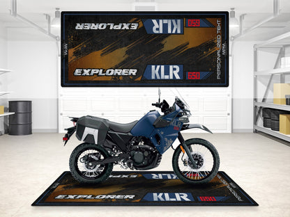 Designed Pit Mat for Kawasaki KLR 650 Motorcycle - MM7431