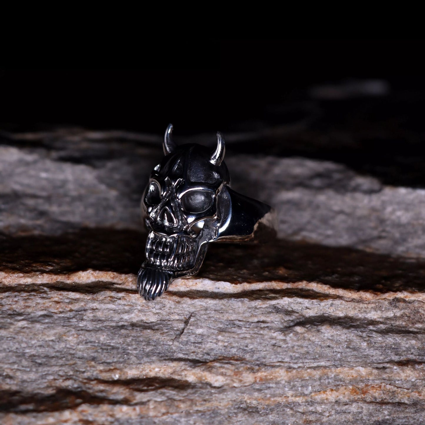 Sterling Silver Devil Skull Ring