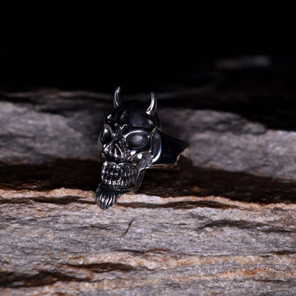 Sterling Silver Devil Skull Ring