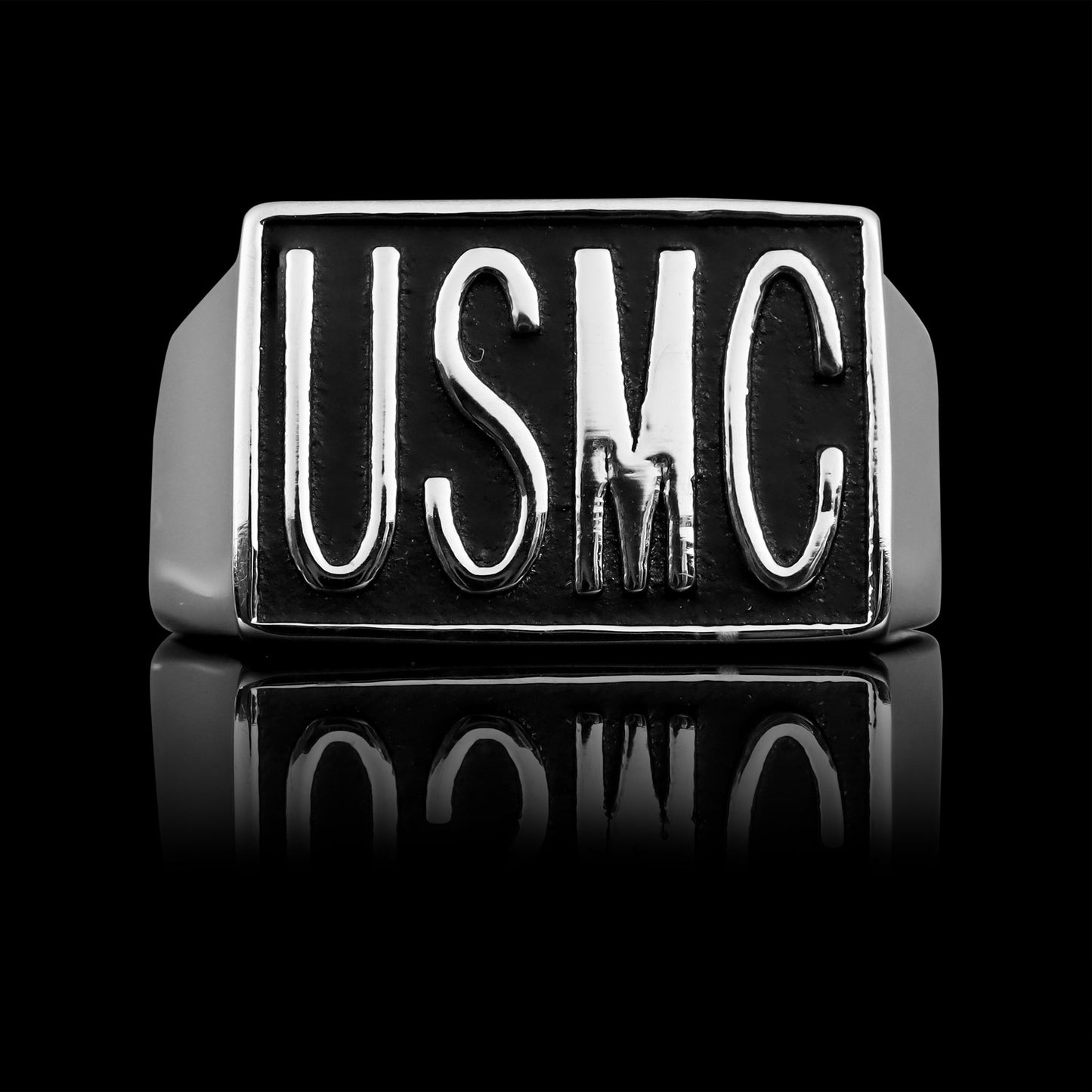 Stainless Steel "USMC" Signet Ring