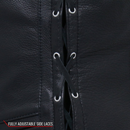 Hot Leathers VSL5001 USA Made Ladies Braided Leather Motorcycle Biker Vest