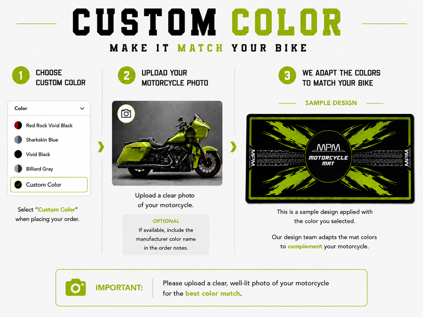 Motorcycle Mat For Cruiser Motorcycle "The Lord of Cool" - MM7308