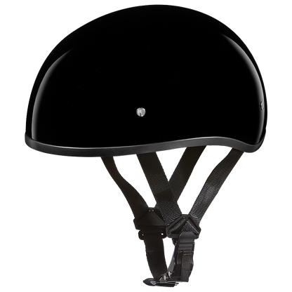 DOT Approved Daytona Skull Cap Half Shell Motorcycle Helmet - Beanie Style for Motorcycles, Cruisers, Scooters, and Mopeds W/O Visor- Hi-Gloss Black