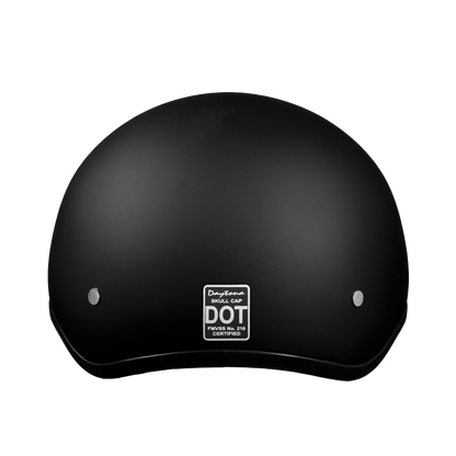 DOT Approved Daytona Skull Cap Half Shell Motorcycle Helmet - Beanie Style for Motorcycles, Cruisers, Scooters, and Mopeds W/O Visor- Dull Black