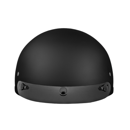DOT Approved Daytona Skull Cap Half Shell Motorcycle Helmet - Beanie Style for Motorcycles, Cruisers, Scooters, and Mopeds - Dull Black