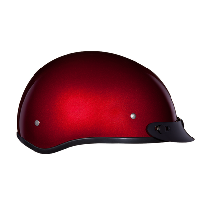 DOT Approved Daytona Skull Cap Half Shell Motorcycle Helmet - Beanie Style for Motorcycles, Cruisers, Scooters, and Mopeds - Black Cherry