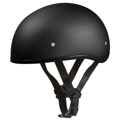 DOT Approved Daytona Skull Cap Half Shell Motorcycle Helmet - Beanie Style for Motorcycles, Cruisers, Scooters, and Mopeds W/O Visor- Dull Black