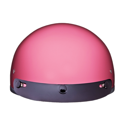 DOT Approved Daytona Skull Cap Half Shell Motorcycle Helmet - Beanie Style for Motorcycles, Cruisers, Scooters, and Mopeds - Hi-Gloss Pink
