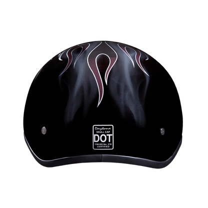 DOT Approved Daytona Motorcycle Half Face Helmet - Skull Cap Graphics for Men & Women, Scooters, ATVs, UTVs & Choppers - W/ Cross Bones