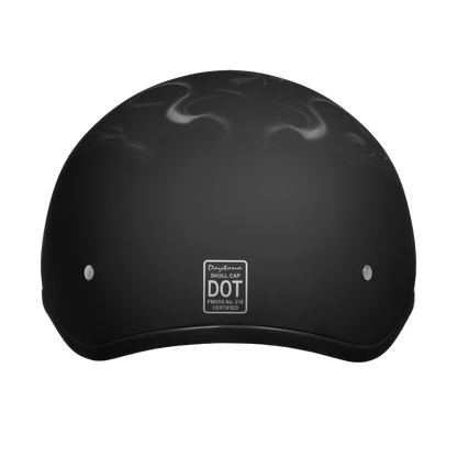 DOT Approved Daytona Motorcycle Half Face Helmet - Skull Cap Graphics for Men & Women, Scooters, ATVs, UTVs & Choppers - W/  Pistons Skull