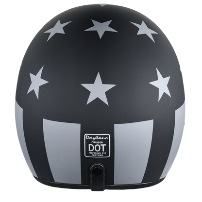 DOT Approved Daytona Cruiser Open Face Motorcycle Helmet - Men, Women & Youth - With Visor & Graphics - W/ Captain America Stealth