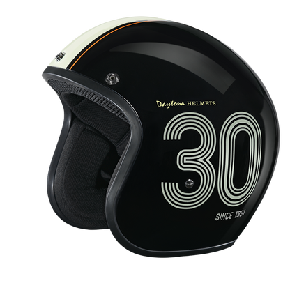 DOT Approved Daytona Cruiser Open Face Motorcycle Helmet - Men, Women & Youth - With Visor & Graphics - W/ Daytona 30th