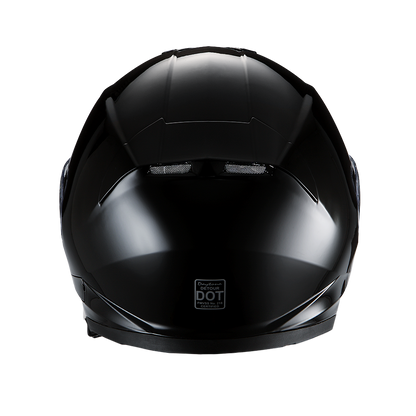 Daytona Detour Full Face Motorcycle Helmet - DOT Certified, Dual Visor, Street Bike Helmet, Men/Women/Youth - Hi-Gloss Black