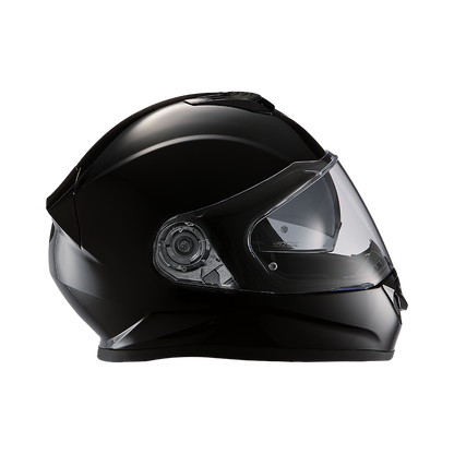 Daytona Detour Full Face Motorcycle Helmet - DOT Certified, Dual Visor, Street Bike Helmet, Men/Women/Youth - Hi-Gloss Black
