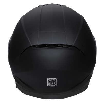 Daytona Detour Full Face Motorcycle Helmet - DOT Certified, Dual Visor, Street Bike Helmet, Men/Women/Youth - Dull Black